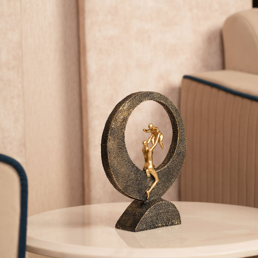 Mother & Baby Figurine with Moon Frame