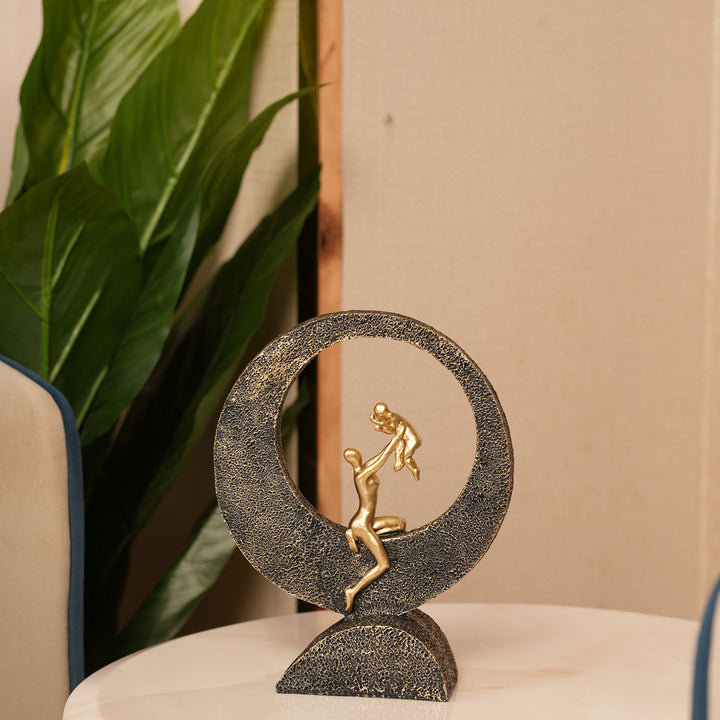 Mother & Baby Figurine with Moon Frame