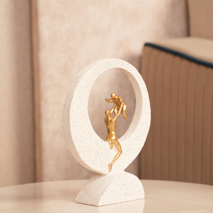 Mother & Baby Figurine with Moon Frame