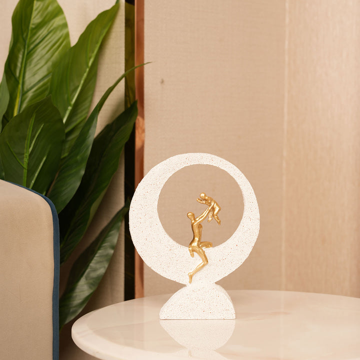 Mother & Baby Figurine with Moon Frame