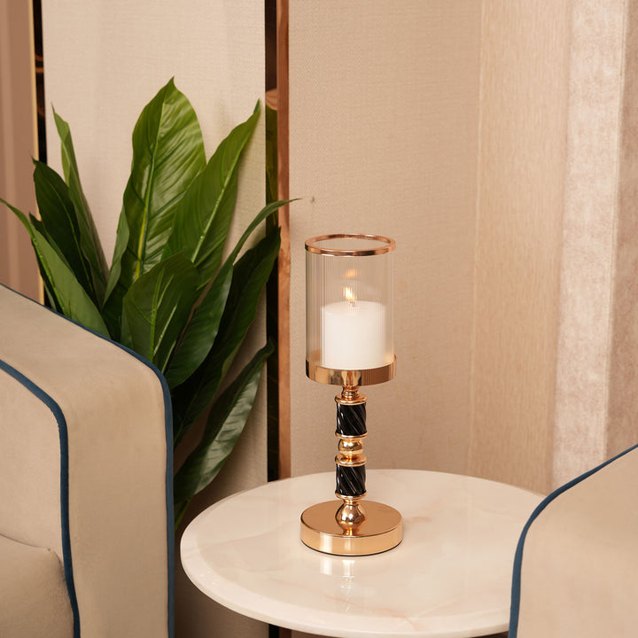 Spindle Candle Holder With Fluted Accent - Large