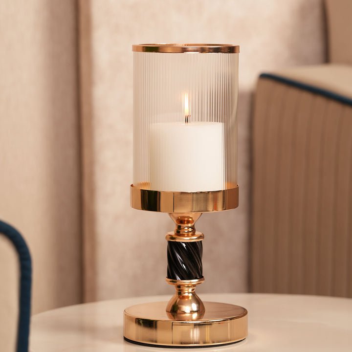 Spindle Candle Holder With Fluted Accent - Medium
