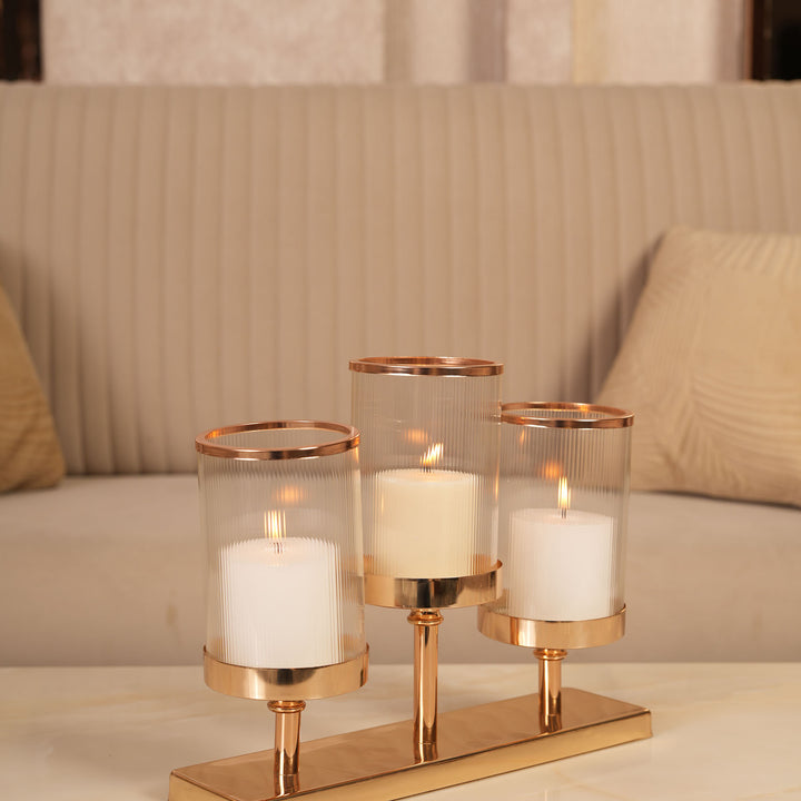 Triple-Stem Candle Holder with Minimalist Base