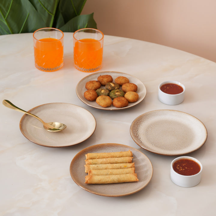 Rustic Earth Quarter Plate: Set of 4