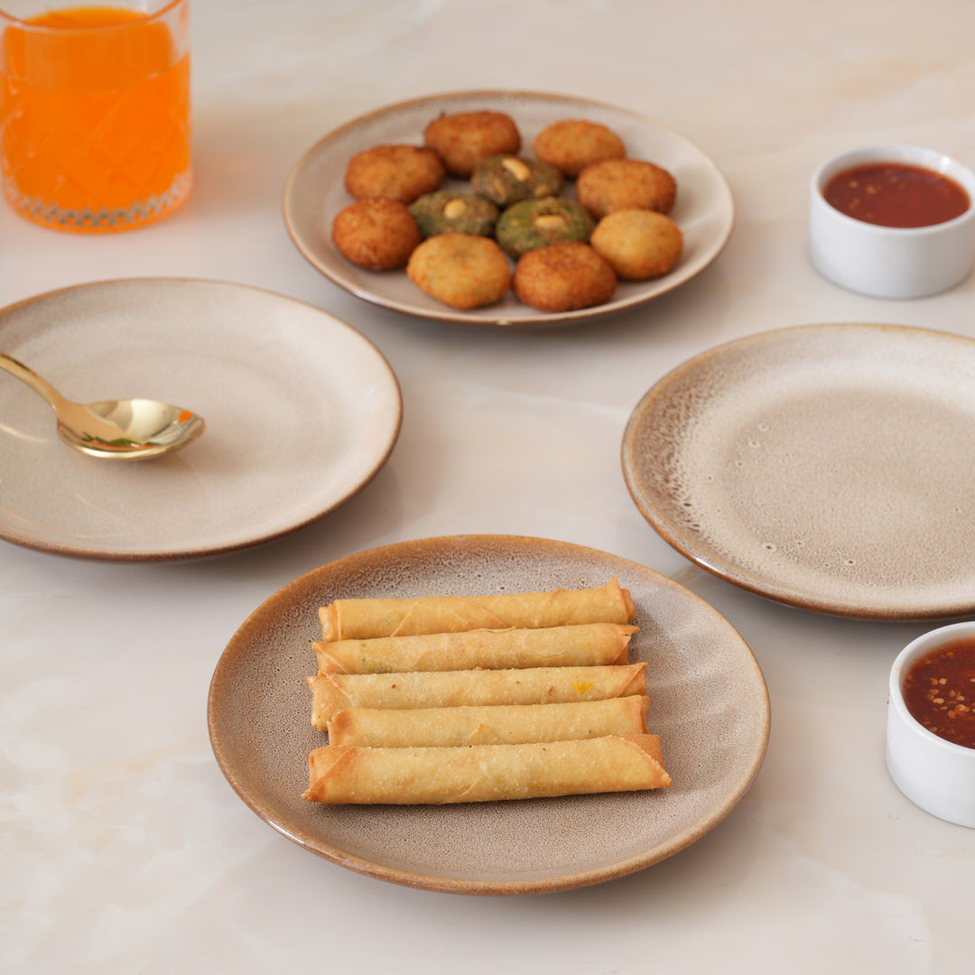 Rustic Earth Quarter Plate: Set of 4
