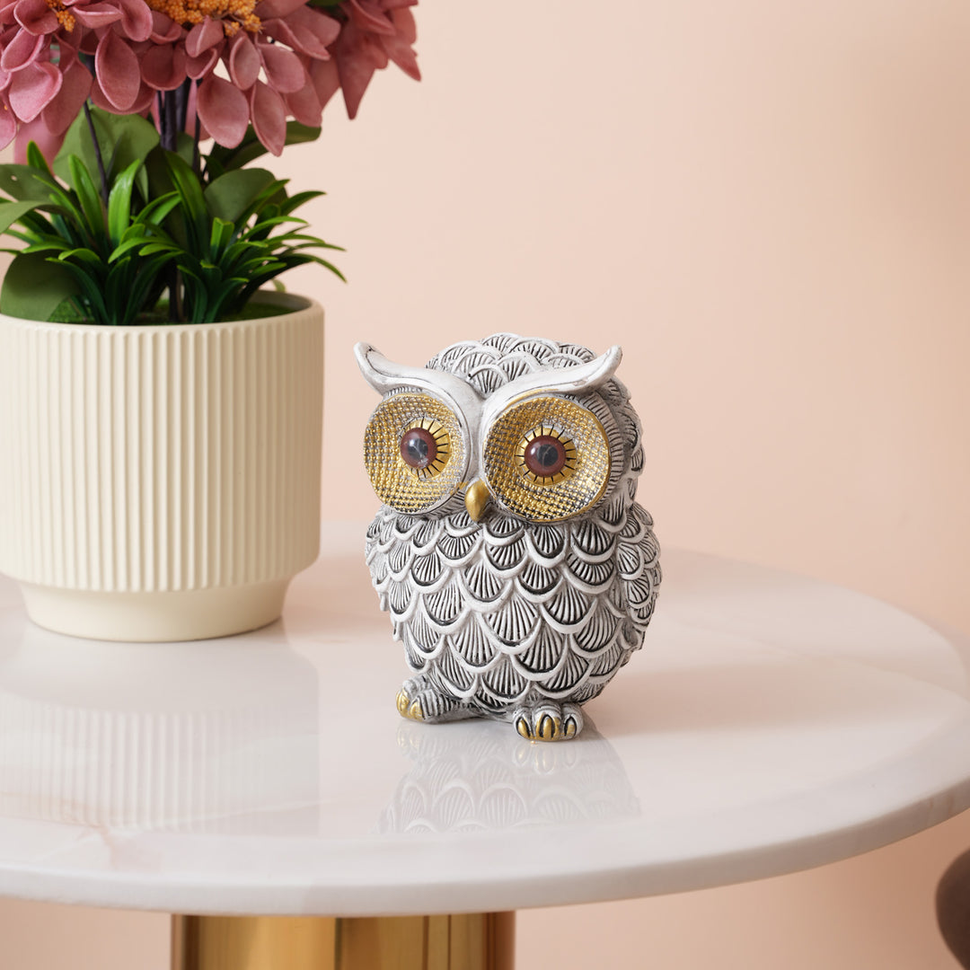 Textured Resin Owl Sculpture