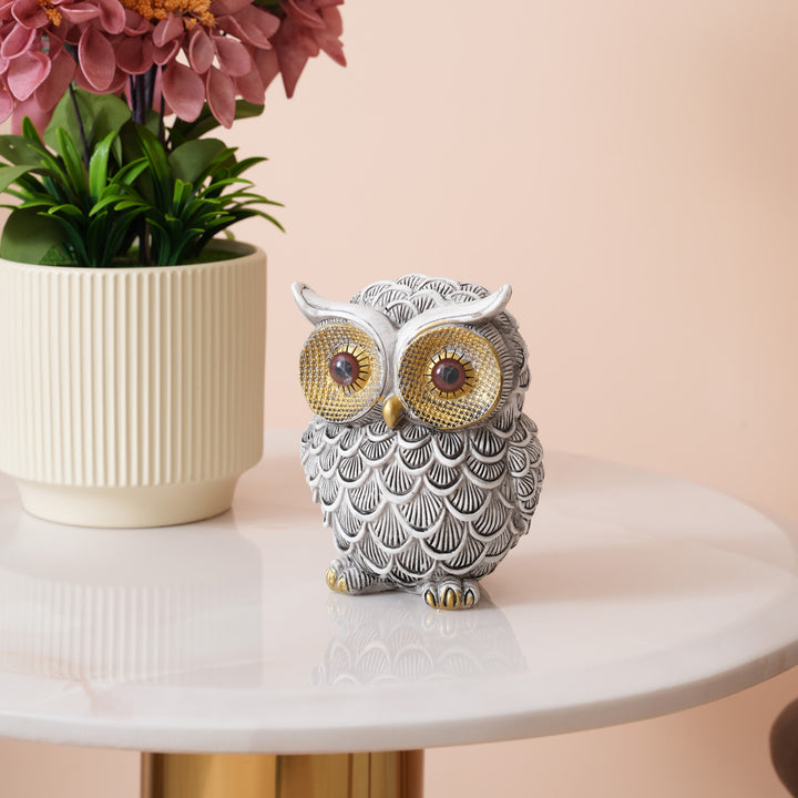 Textured Resin Owl Sculpture