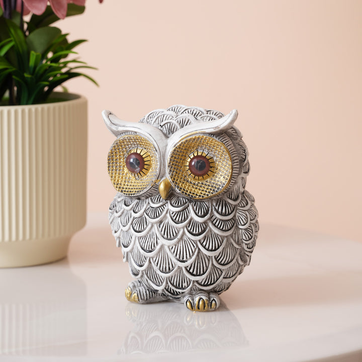 Textured Resin Owl Sculpture