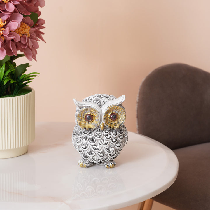 Textured Resin Owl Sculpture
