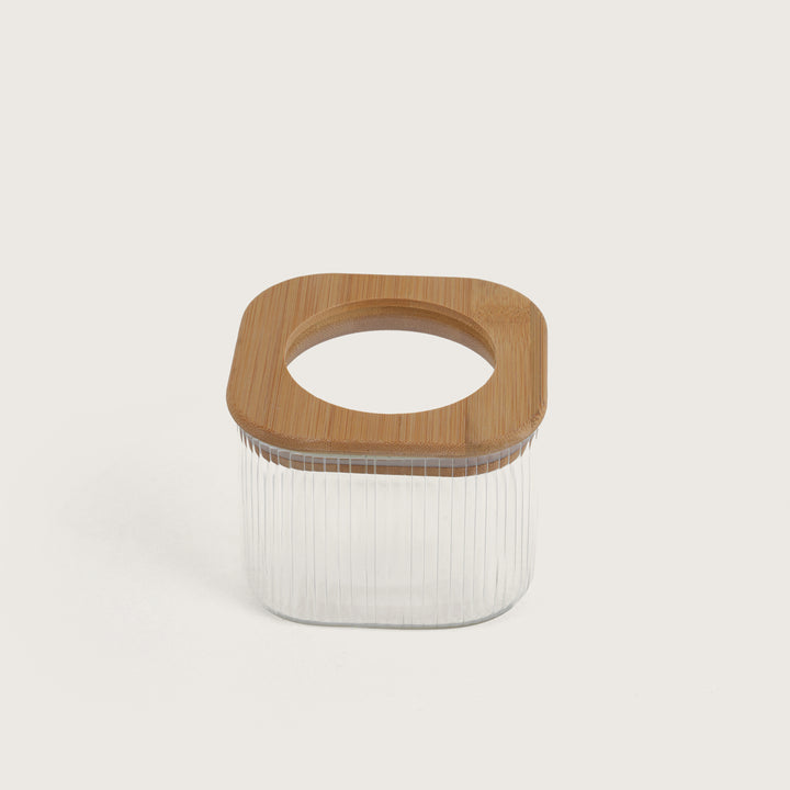 Ribbed Jars With Bridge Arc Stand - Set of 5
