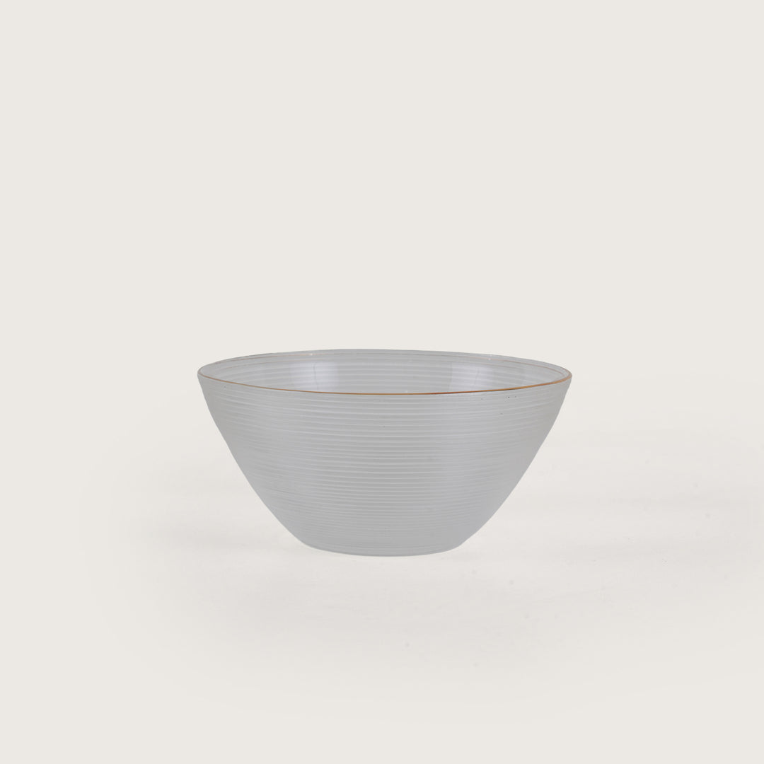 Polished Glass Serving Bowl + 6 Dal Bowls Set