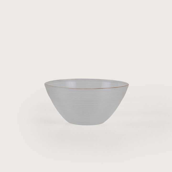 Polished Glass Serving Bowl + 6 Dal Bowls Set