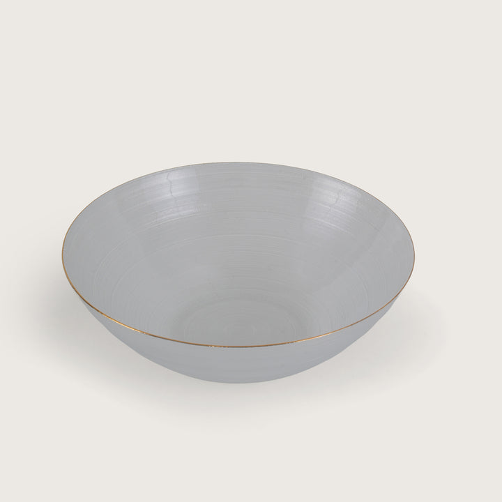 Polished Glass Serving Bowl + 6 Dal Bowls Set