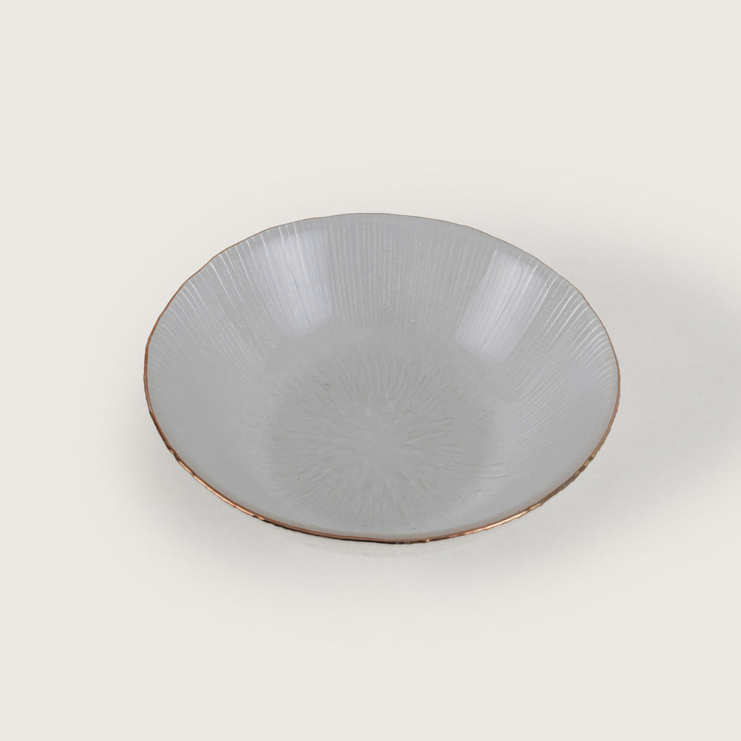 Scalloped Glass Serving Bowl + 6 Dal Bowls Set