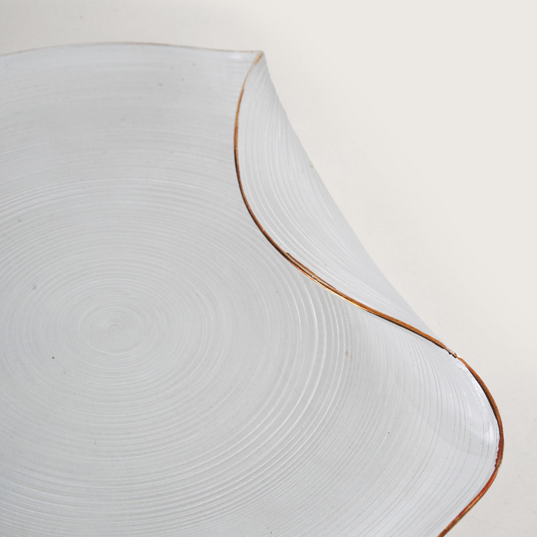 Curved Glass Snack Platter + 6 Quarter Plates Set
