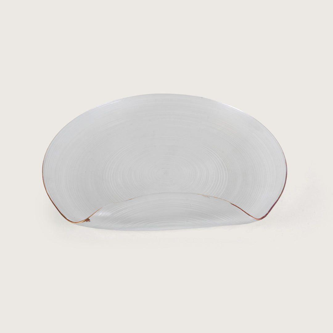 Curved Glass Snack Platter + 6 Quarter Plates Set