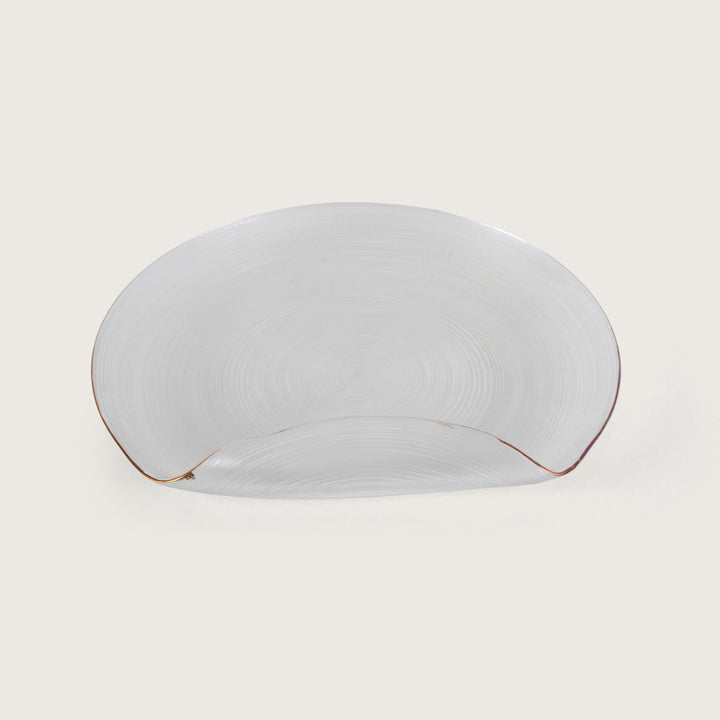 Curved Glass Snack Platter + 6 Quarter Plates Set