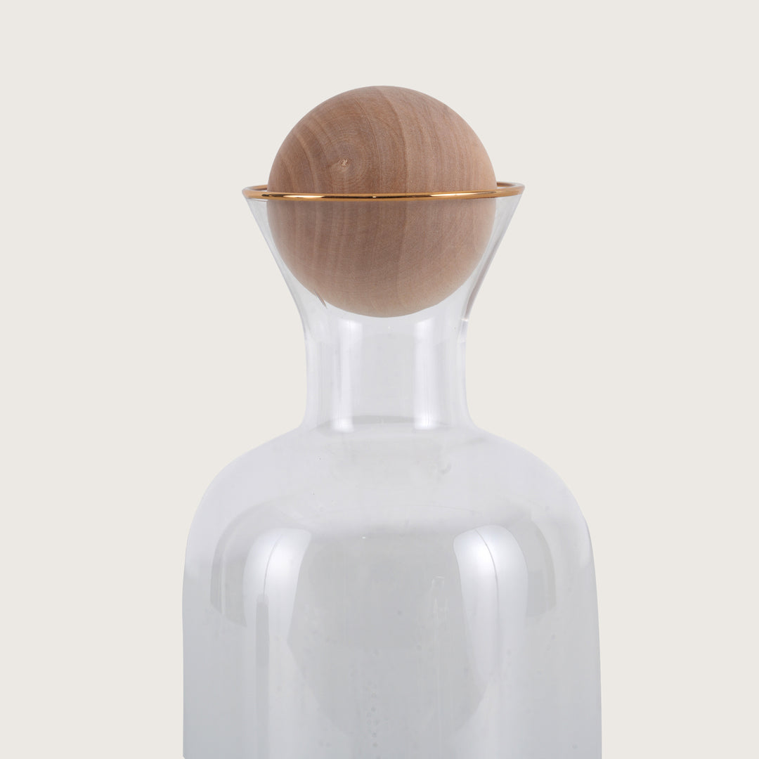 Glass Pitcher 1.5L with Wooden Lid