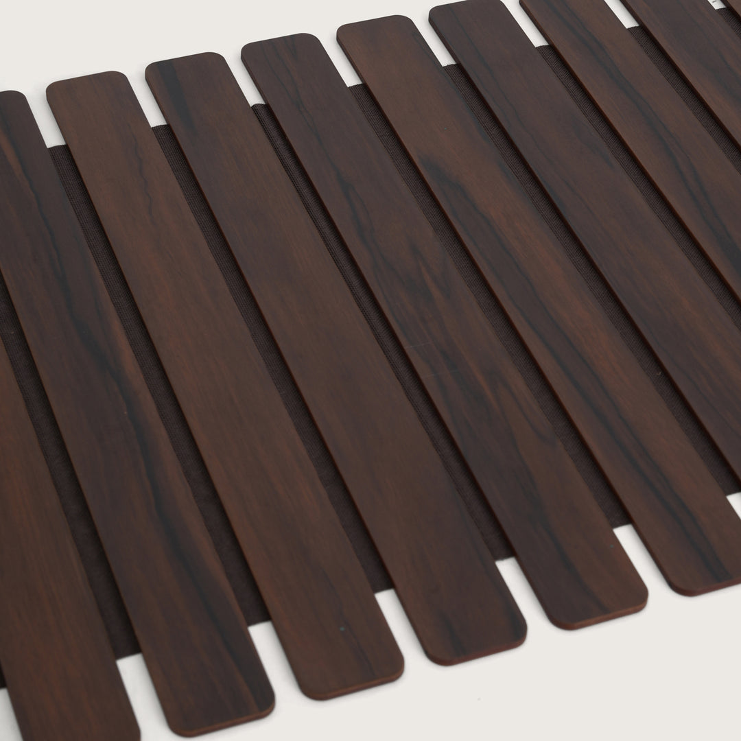 Slat Table Runner with Laser-Cut Medallions 14X 72 Inches