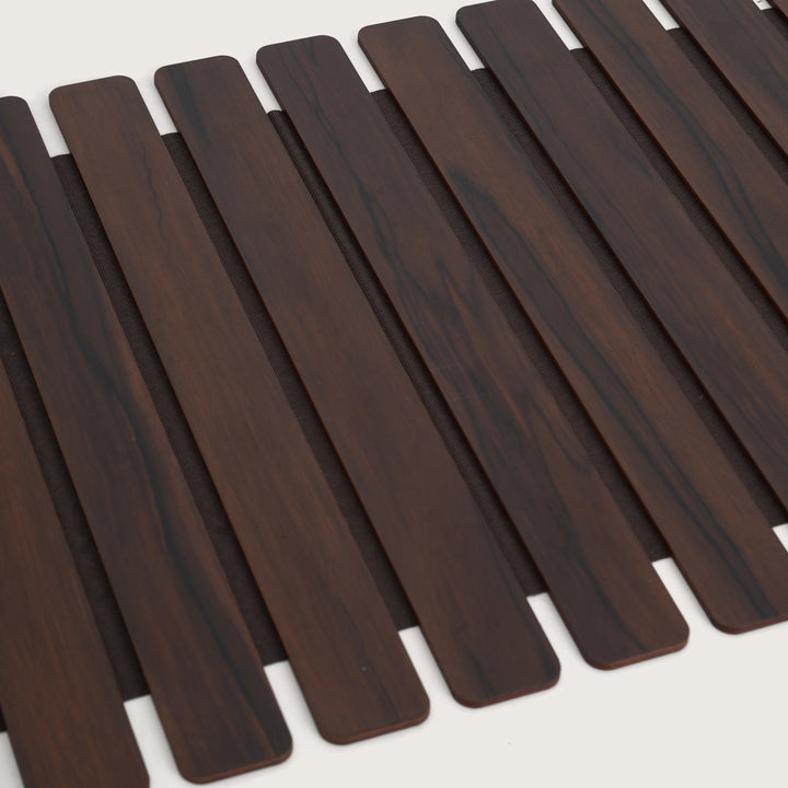 Slat Table Runner with Laser-Cut Medallions 14X 72 Inches