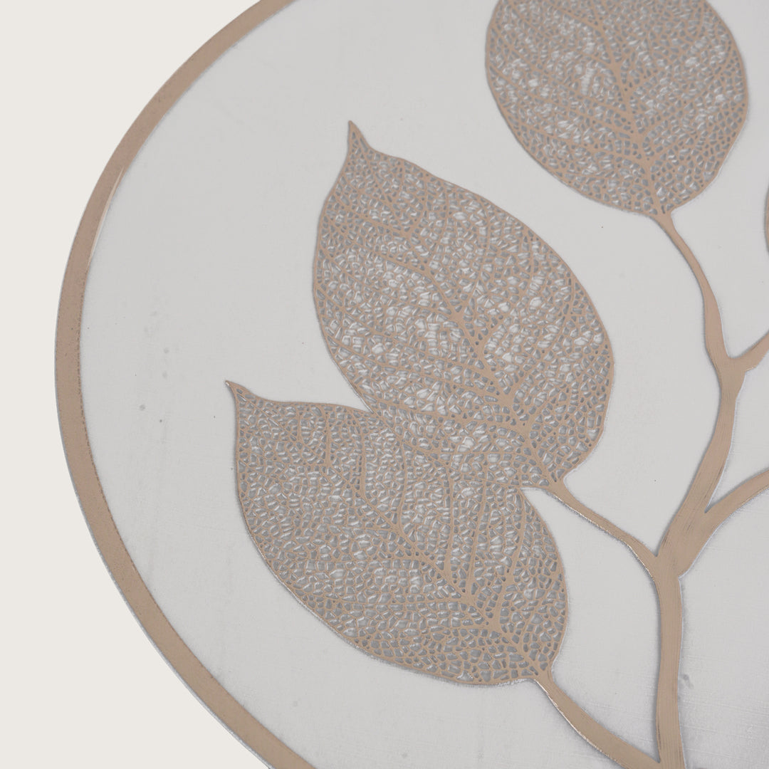 Leaf Engraved Round Placemat