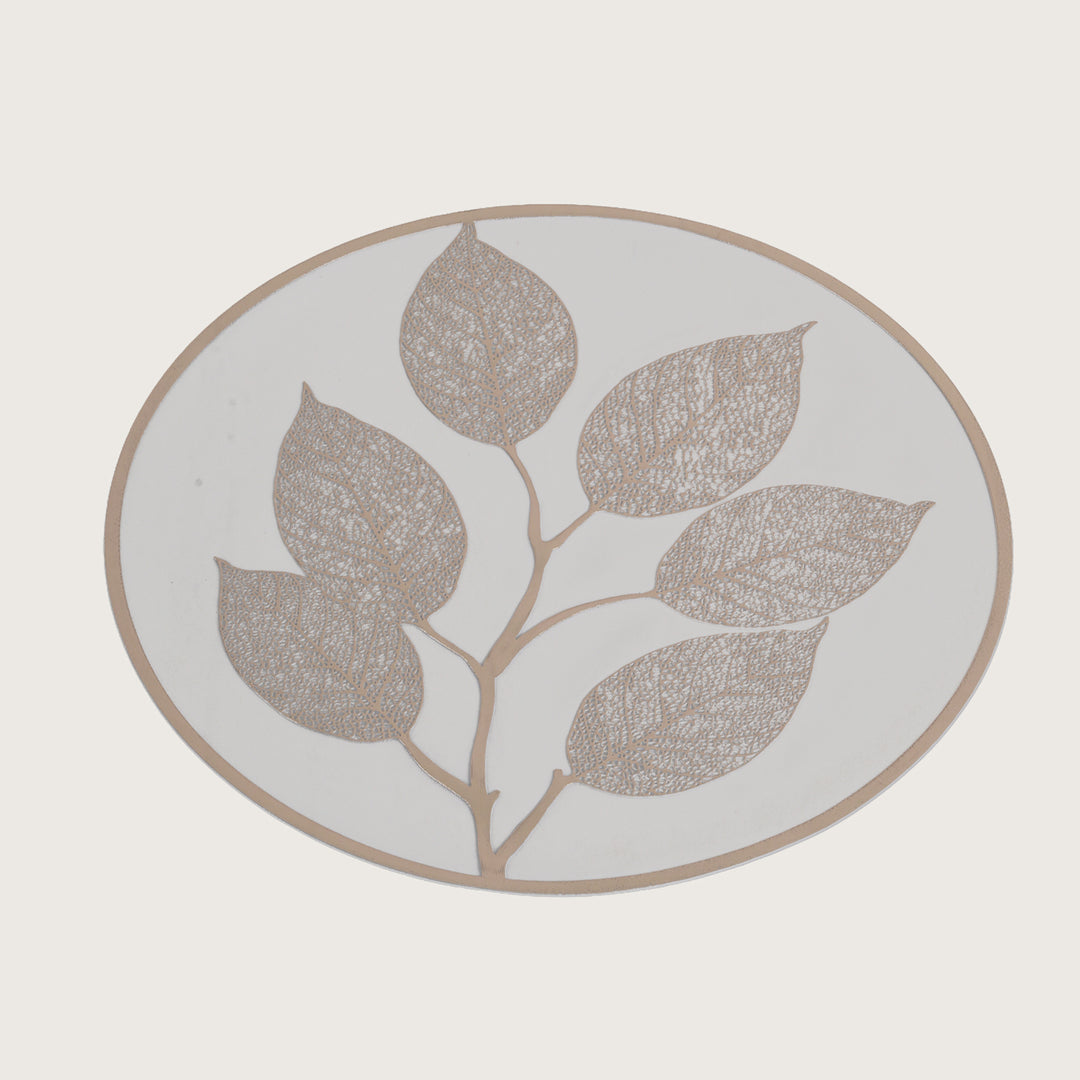 Leaf Engraved Round Placemat