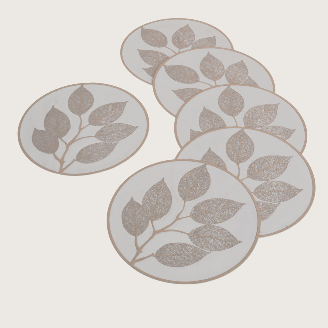 Leaf Engraved Round Placemat