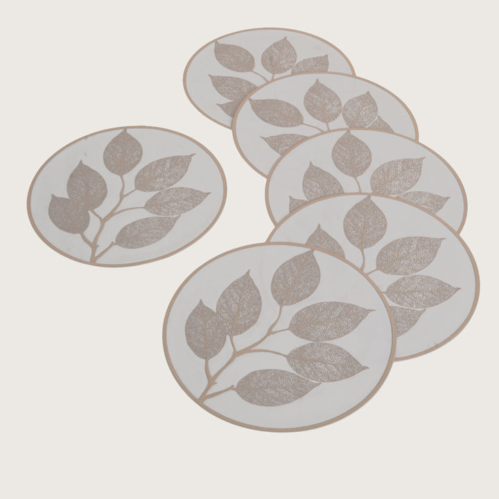 Leaf Engraved Round Placemat