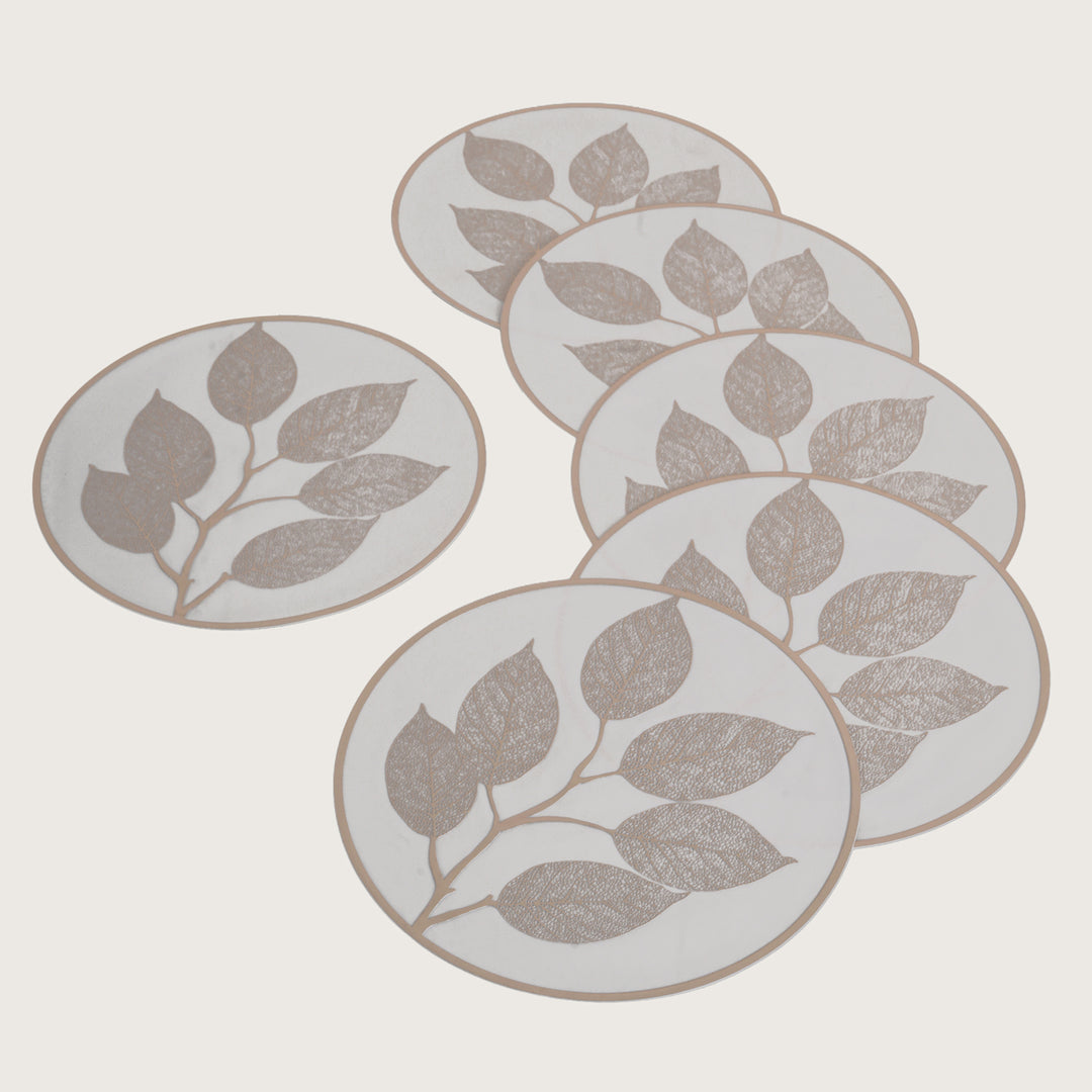 Leaf Engraved Round Placemat