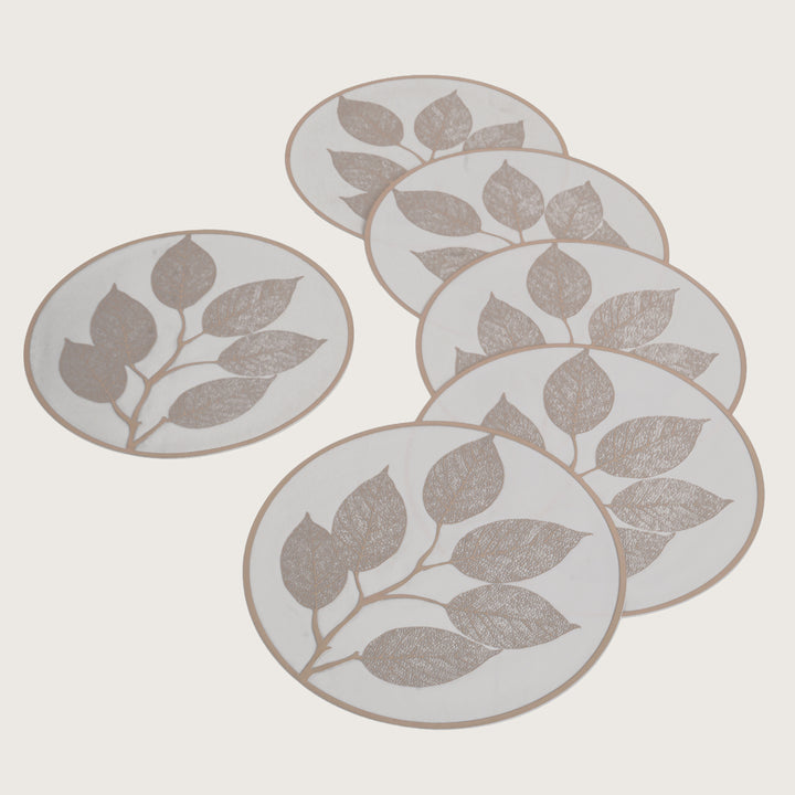 Leaf Engraved Round Placemat