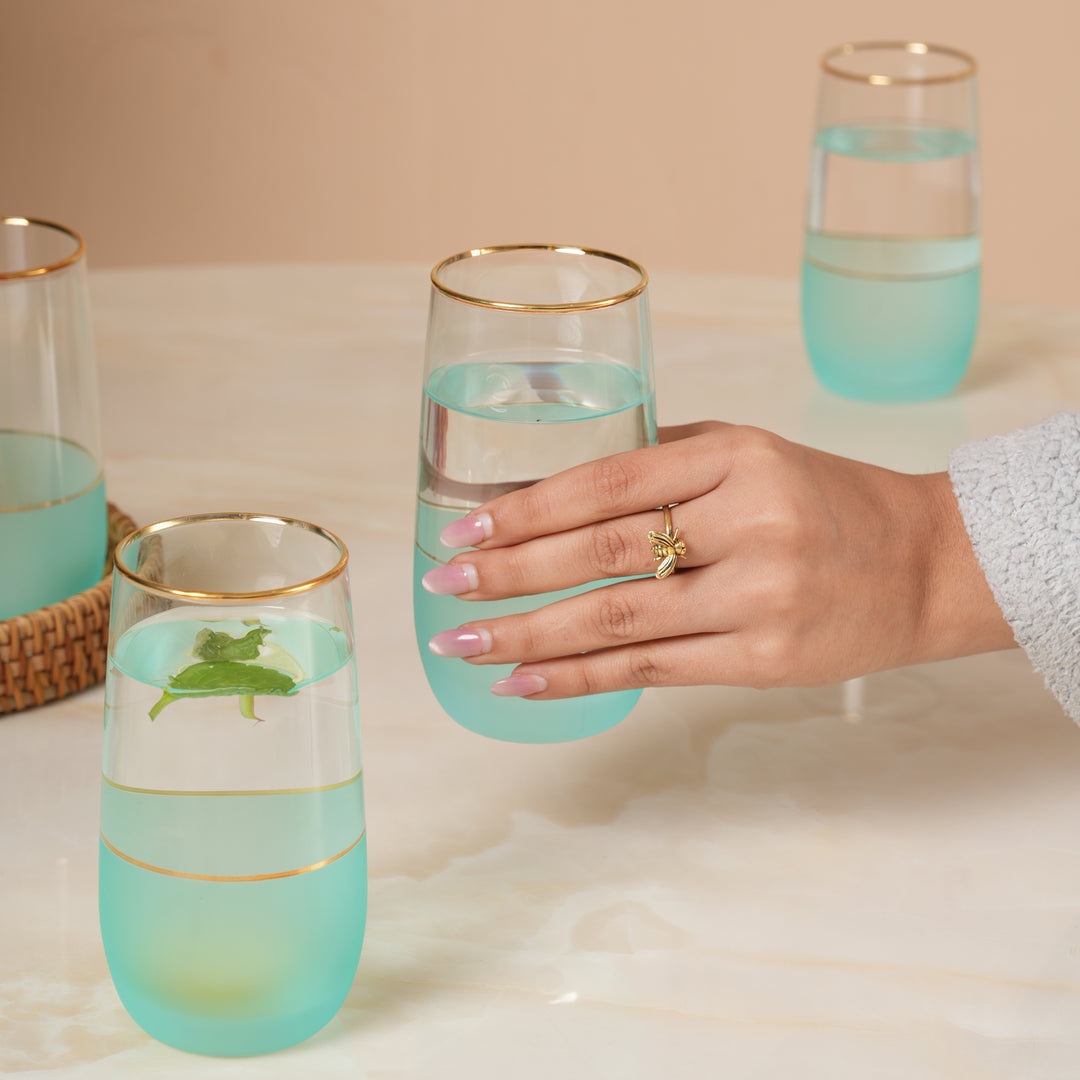 Frosted Glasses with Gold Rim