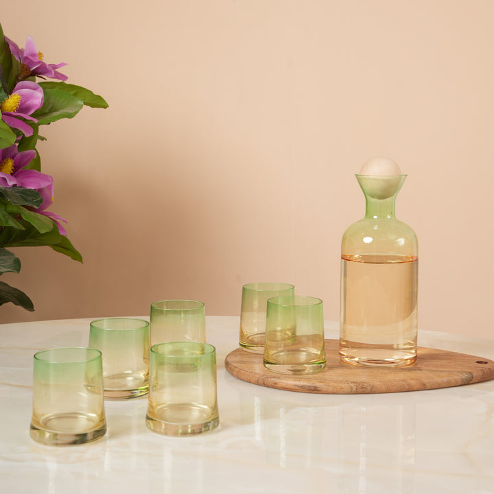 Glass Decanter Set with Tumblers & Lid
