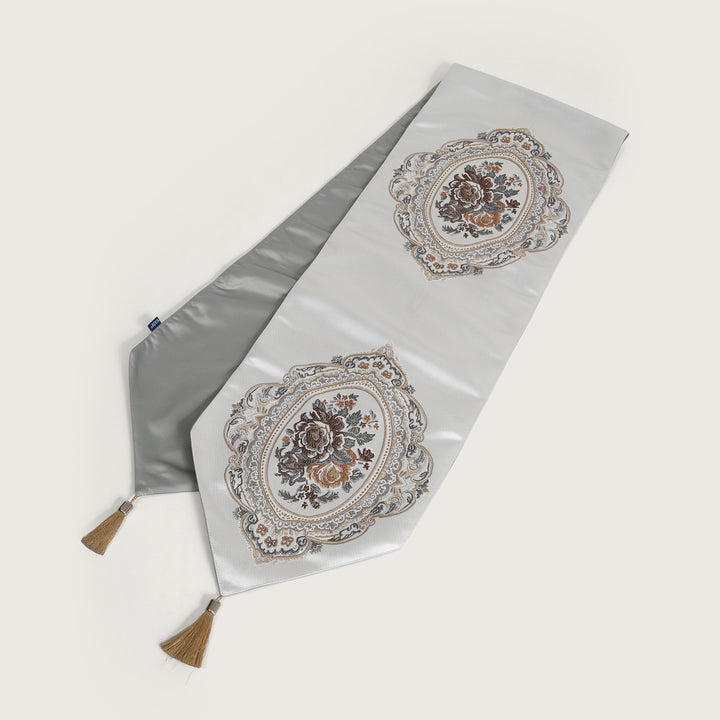 Victorian Table Runner with Tasseled Ends In 4 Shades