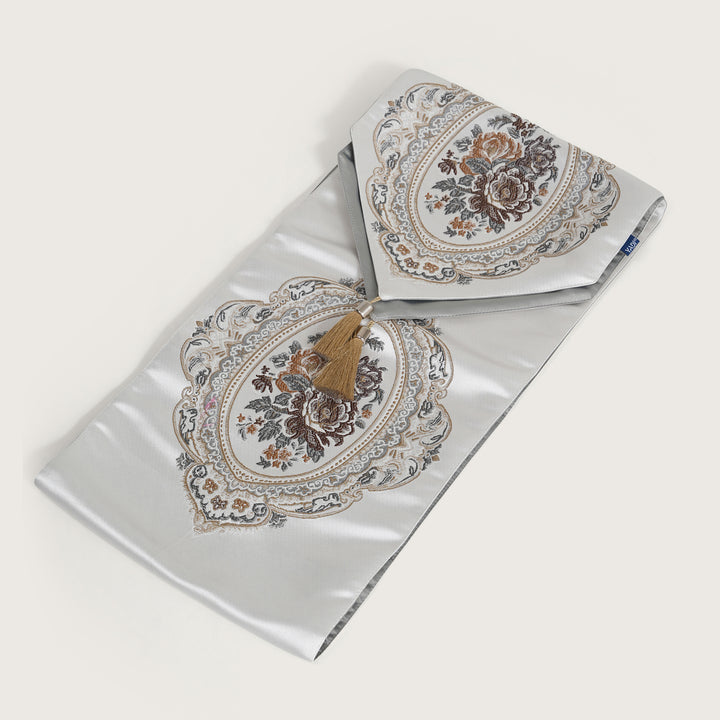 Victorian Table Runner with Tasseled Ends In 4 Shades
