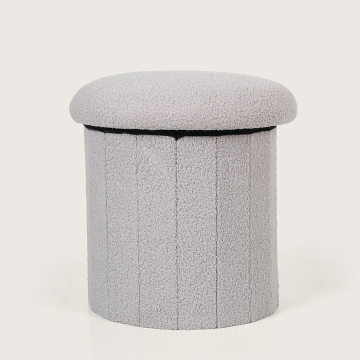 Mushroom Shaped Pouffe with Storage - Grey