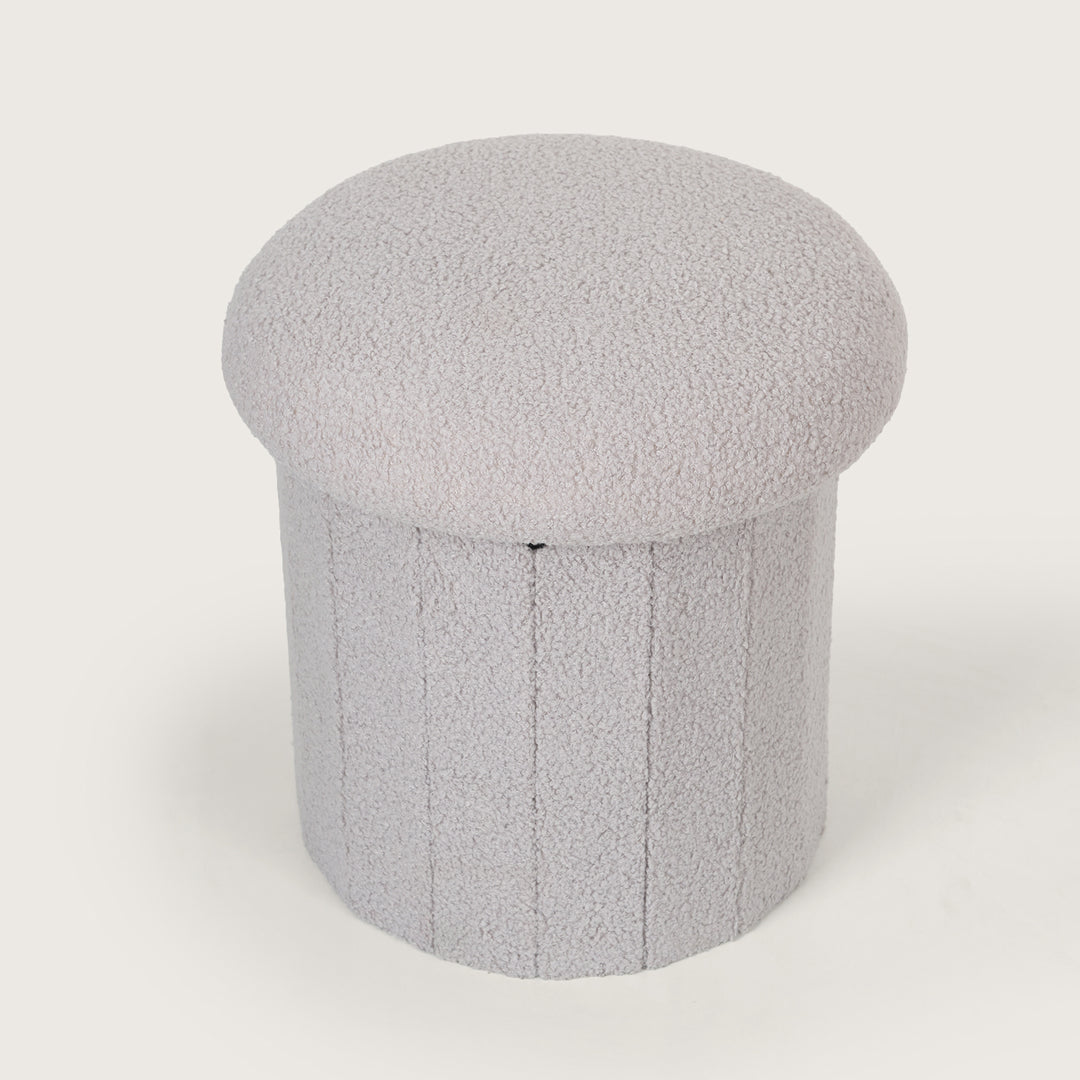 Mushroom Shaped Pouffe with Storage - Grey