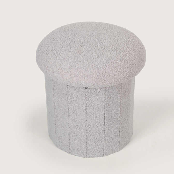 Mushroom Shaped Pouffe with Storage - Grey