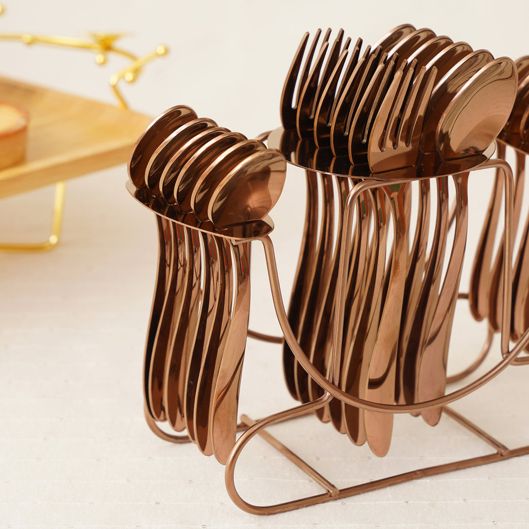 Rolex Cutlery Set of 24 - Rose Gold