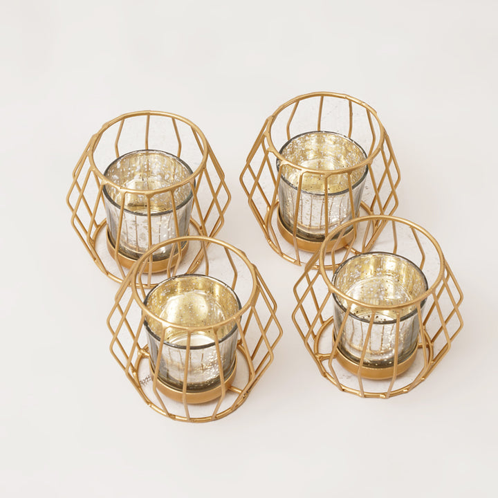 Wire Design Votive Candle Holder Set of 4