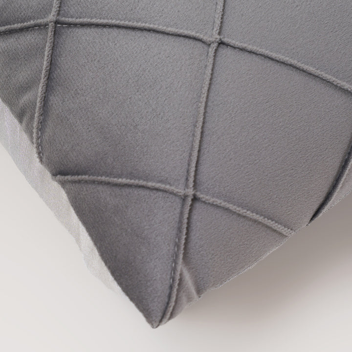 Velvet Pintex Cushion Cover  Set of 2 (Grey)