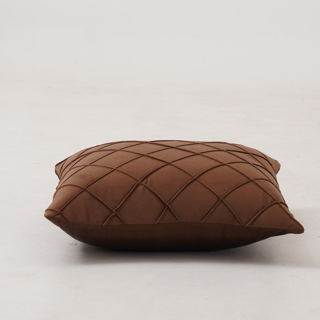 Velvet Pintex Cushion Cover Set of 2 (Brown)