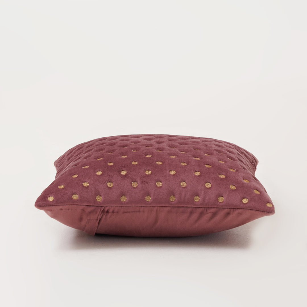 Quilted Dots Velvet Cushion Cover (Dark Brown)