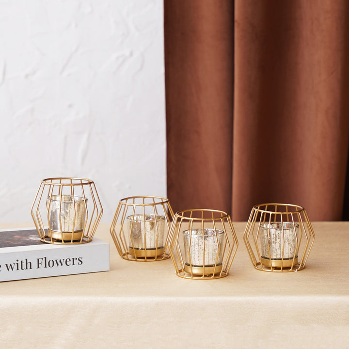 Wire Design Votive Candle Holder Set of 4
