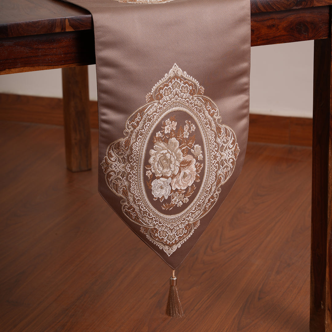 Victorian Table Runner with Tasseled Ends In 4 Shades