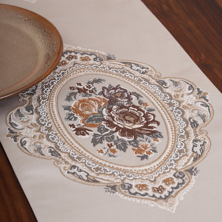 Victorian Table Runner with Tasseled Ends In 4 Shades