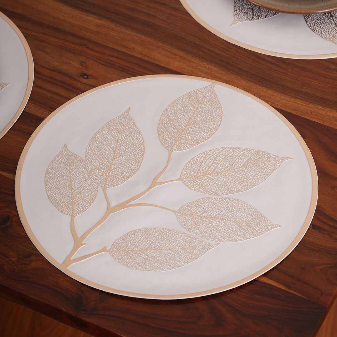 Leaf Engraved Round Placemat