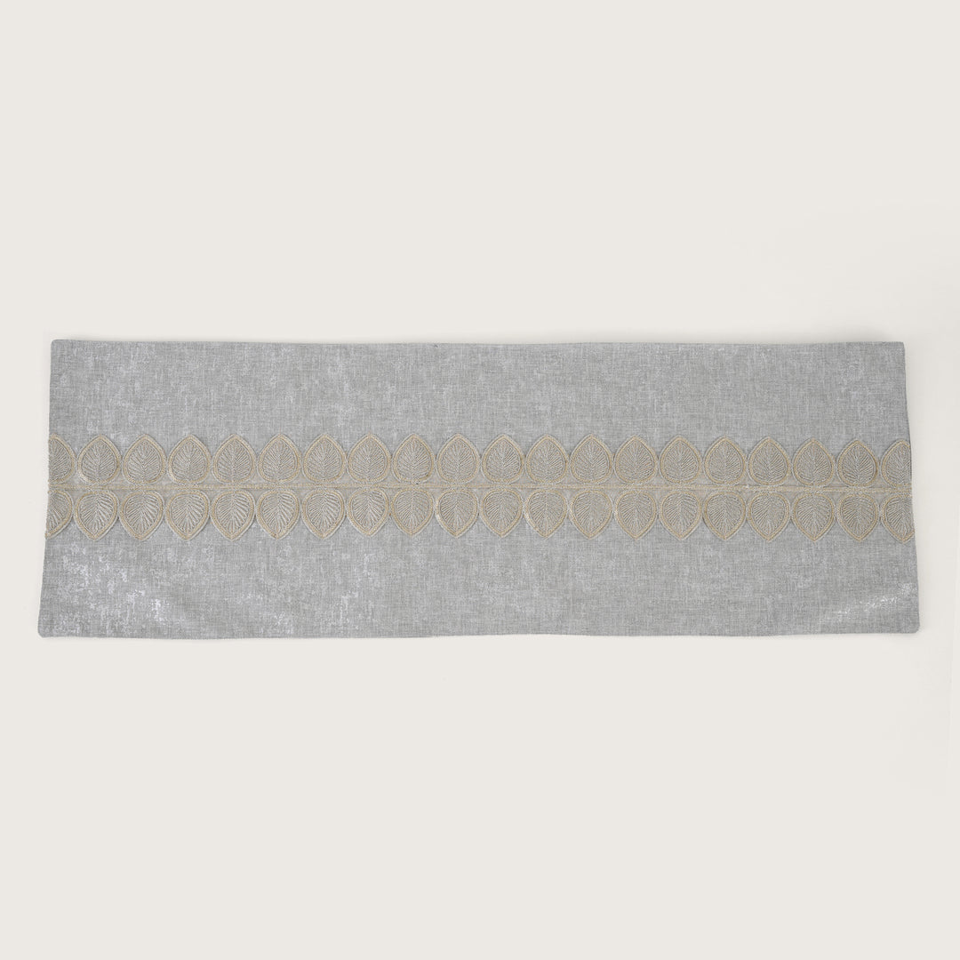 Embroidered Leaf-Vine Table Runner