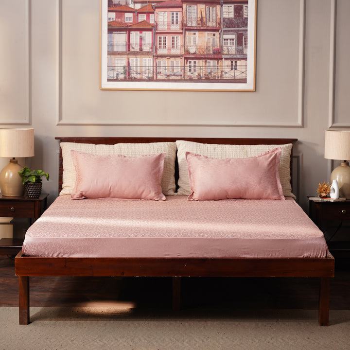 Italian Textured - 500 TC 100% Cotton Bedsheet King Size with 2 Pillow Covers | Lux collection