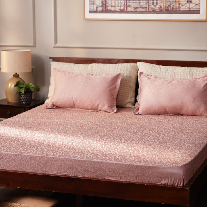 Italian Textured - 500 TC 100% Cotton Bedsheet King Size with 2 Pillow Covers | Lux collection