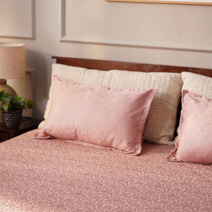 Italian Textured - 500 TC 100% Cotton Bedsheet King Size with 2 Pillow Covers | Lux collection